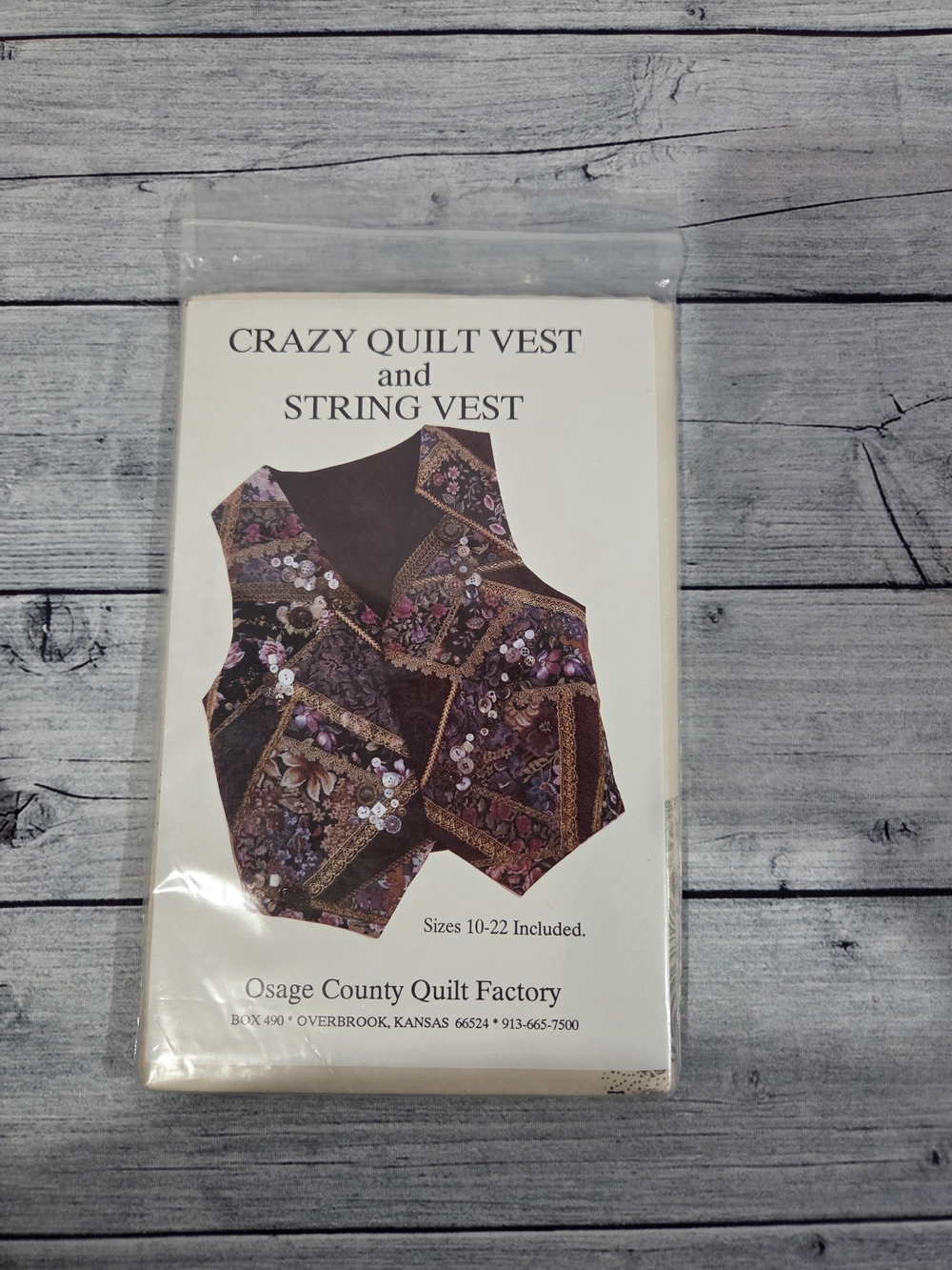 Osage Country Quilt Factory Crazy Quilt Vest And String Vest